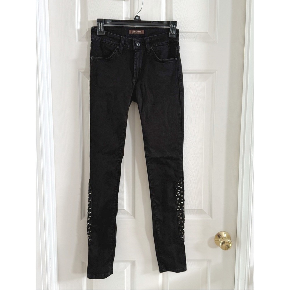 James Jeans Black Studded Embellished Skinny Jeans Mid Rise Punk Rock
